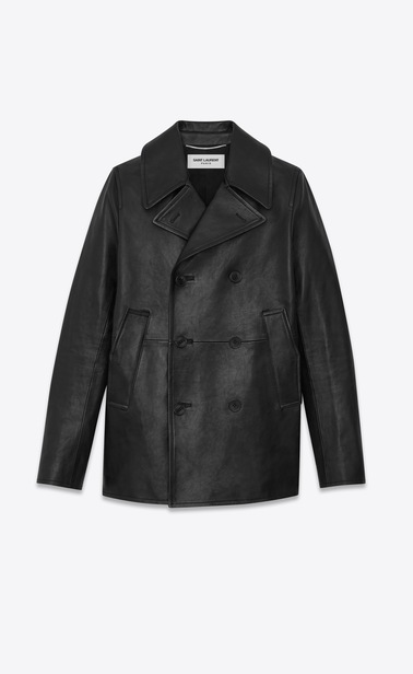 leather pea coat